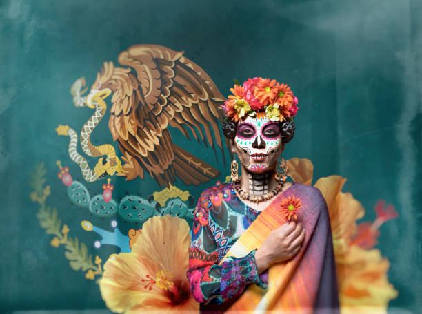 Catrina con arte mexicano